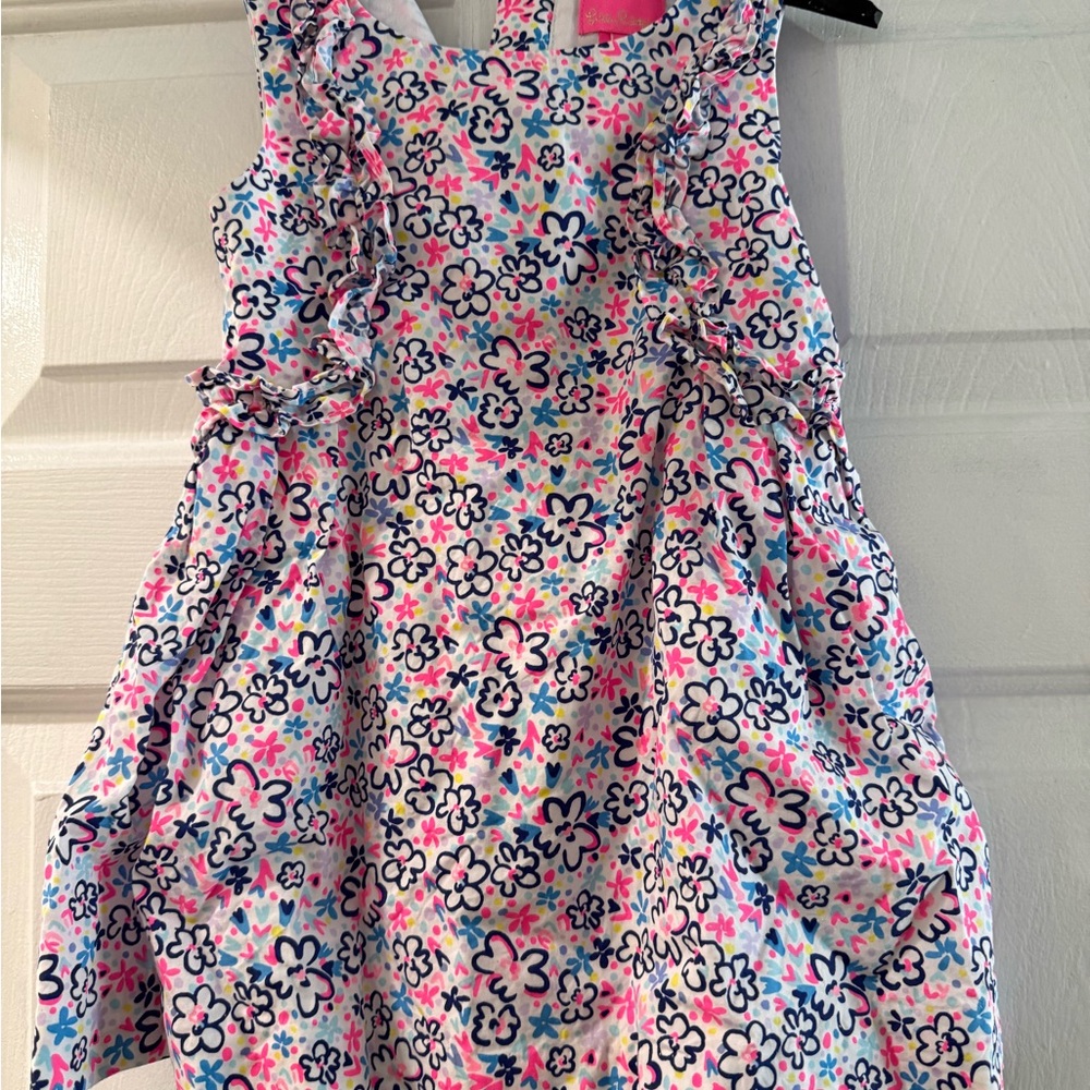 Lilly Pulitzer Floral Kids Dress - Pink and Blue